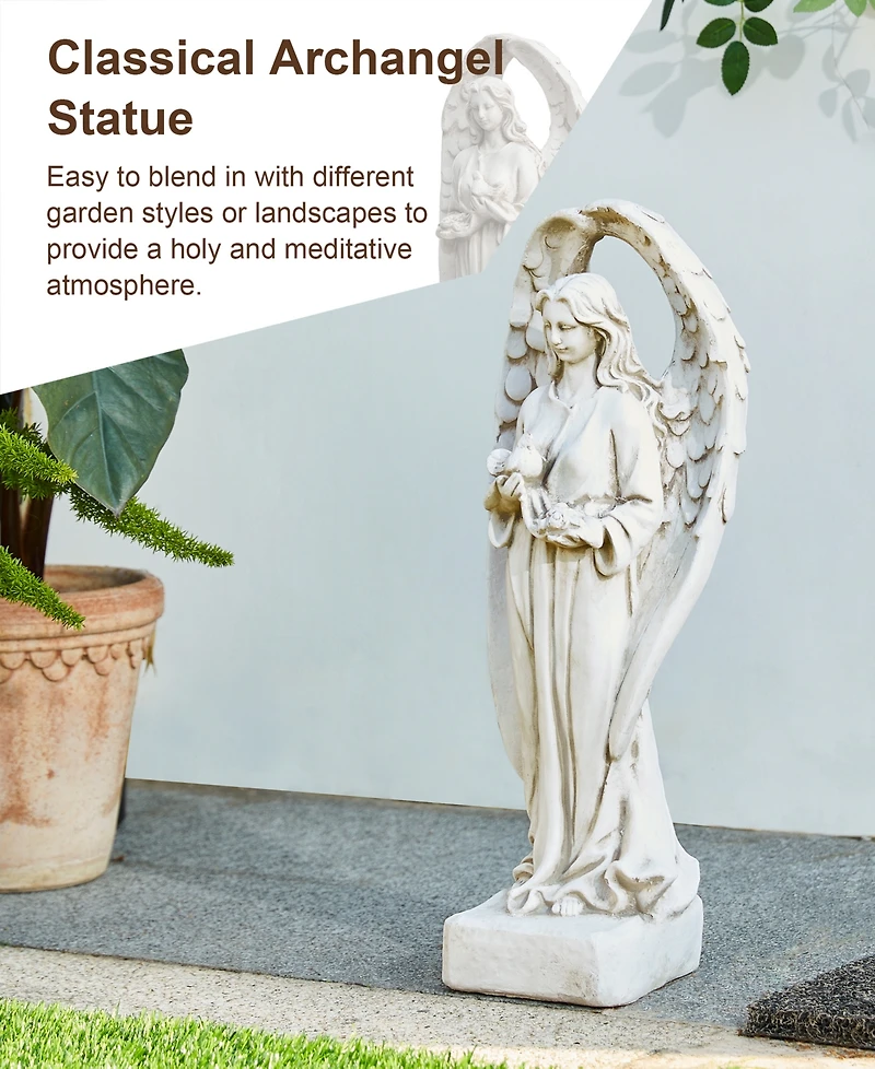Glitzhome Standing Archangel Garden Statue