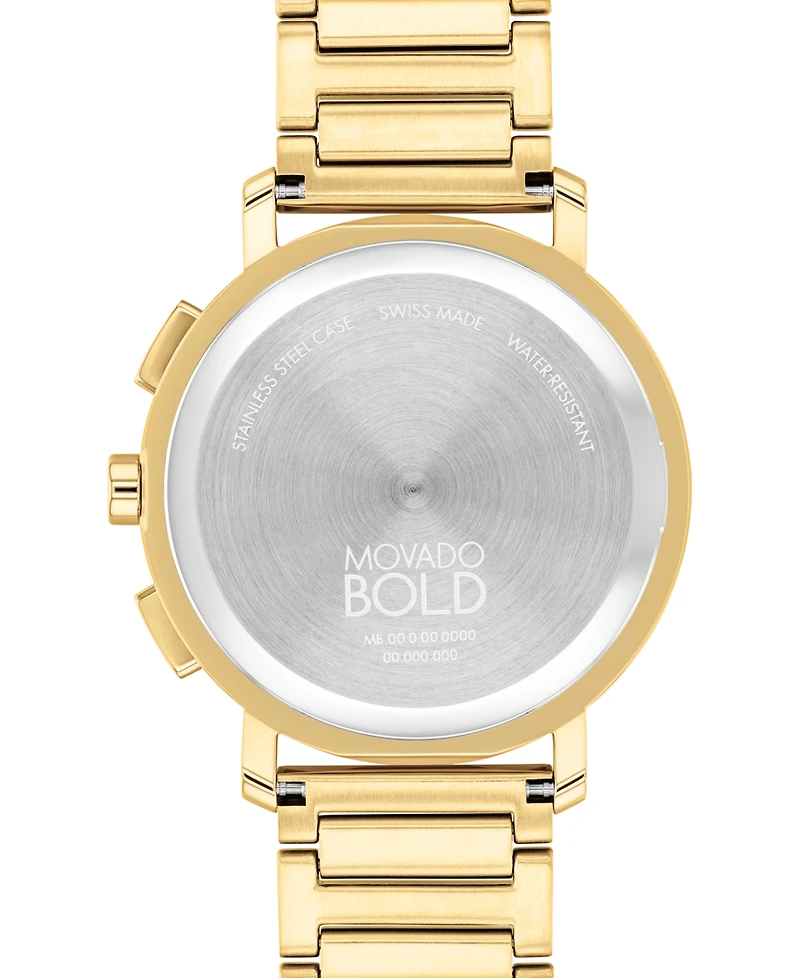 Movado Men's Swiss Chronograph Bold Evolution 2.0 Gold Ion Plated Steel Bracelet Watch 42mm