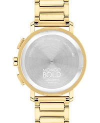 Movado Men's Swiss Chronograph Bold Evolution 2.0 Gold Ion Plated Steel Bracelet Watch 42mm