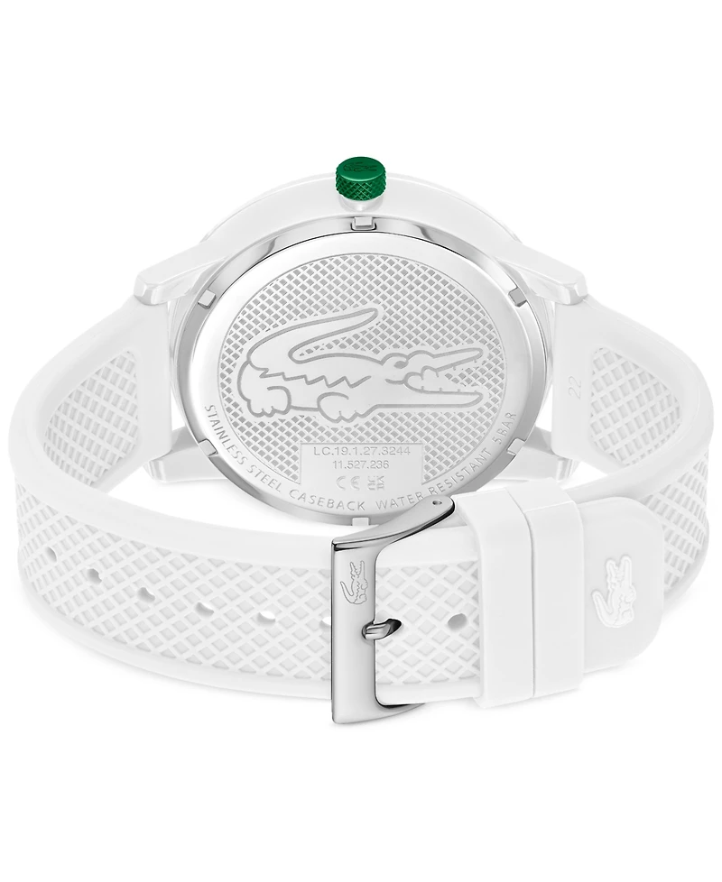 Lacoste Unisex L.12.12. White Silicone Strap Watch 48mm