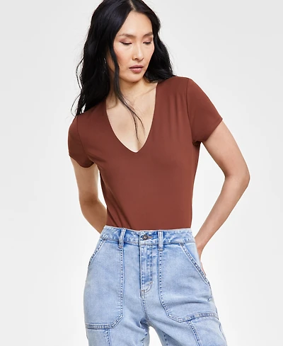 I.n.c. International Concepts Women's V-Neck Bodysuit, Created for Macy's