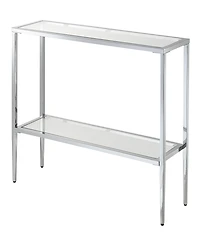Convenience Concepts 31.5" Nadia Glass Chrome Entry Hall Table with Shelf