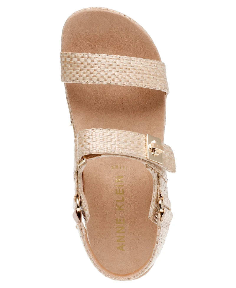 Anne Klein Women's Verse Double Strap Platform Wedge Sandals