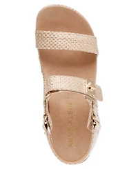 Anne Klein Women's Verse Double Strap Platform Wedge Sandals
