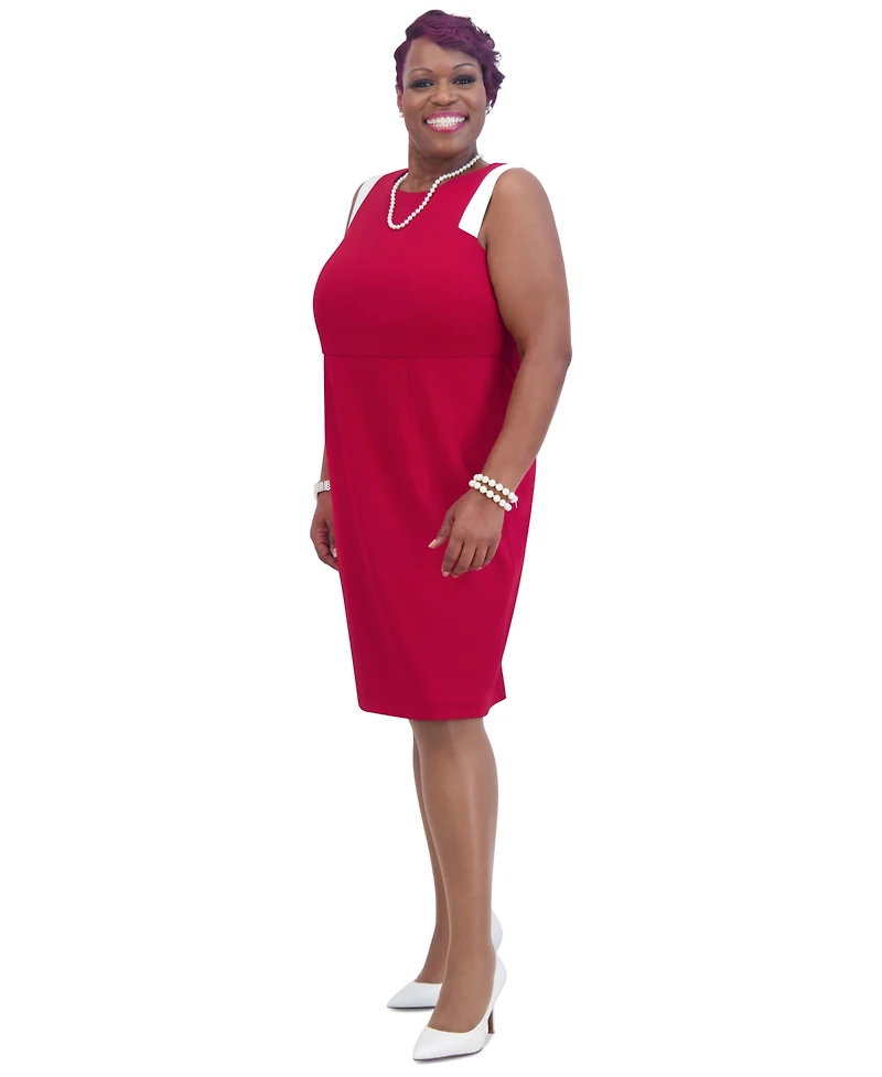 Kasper Women's Combo Sleeveless Sheath Dress