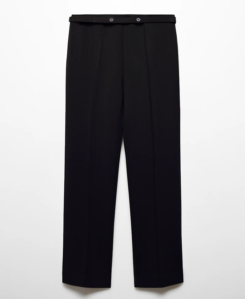 Mango Women's Belt Straight-Fit Pants