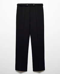 Mango Women's Belt Straight-Fit Pants