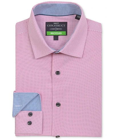 Men's Recycled Slim Fit Micro Texture 4-Way Stretch Performance Dress Shirt