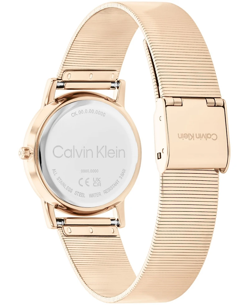 Calvin Klein Women's Ck Feel Carnation Gold-Tone Stainless Steel Mesh Watch 30mm