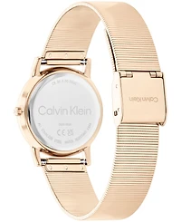 Calvin Klein Women's Ck Feel Carnation Gold-Tone Stainless Steel Mesh Watch 30mm