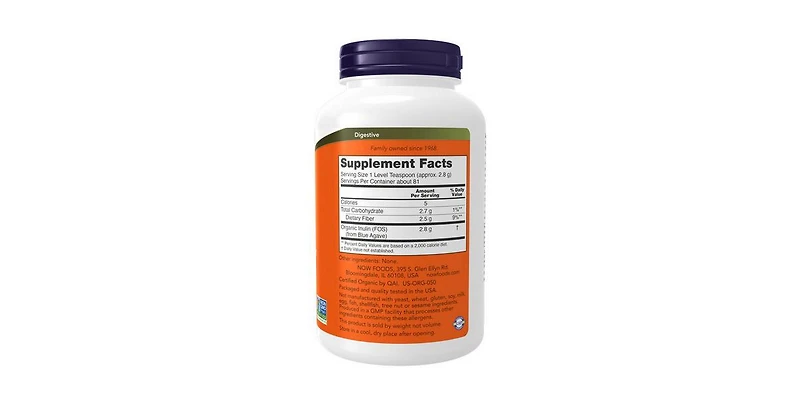 Now Foods Inulin Prebiotic Pure Powder, 8 Oz