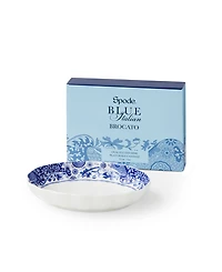 Spode Blue Italian Brocato Oval Fluted Dishes, Set of 2