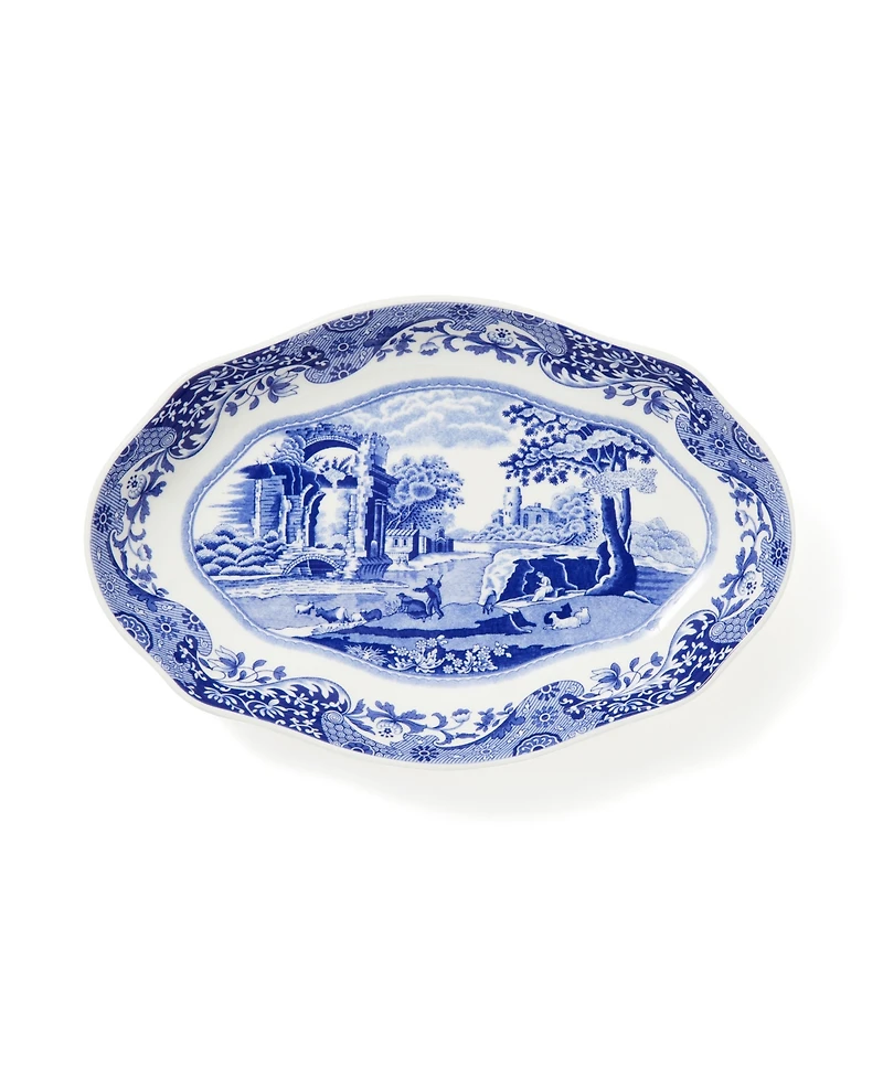 Spode Blue Italian Pickle Dishes, Set of 2