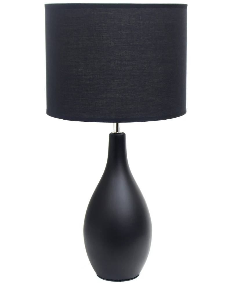 Creekwood Home Essentix 18.11" Traditional Standard Ceramic Dewdrop Table Desk Lamp with Matching Fabric Shade