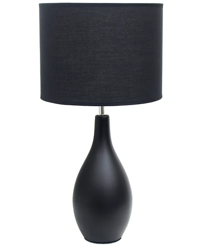 Creekwood Home Essentix 18.11" Traditional Standard Ceramic Dewdrop Table Desk Lamp with Matching Fabric Shade