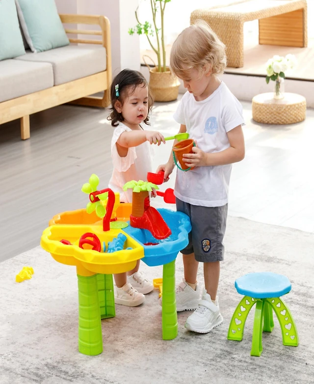 Water Table With Pump For Toddlers Age 3 5 4 8, 2 Tier Flower Shape