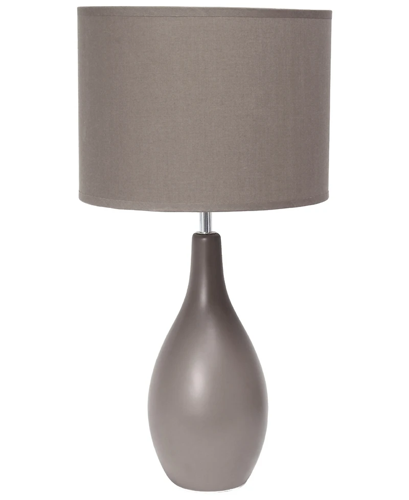 Creekwood Home Essentix 18.11" Traditional Standard Ceramic Dewdrop Table Desk Lamp with Matching Fabric Shade