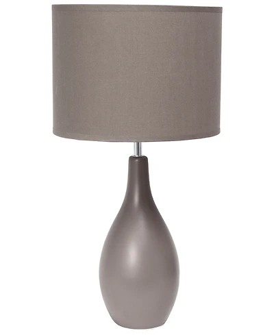 Creekwood Home Essentix 18.11" Traditional Standard Ceramic Dewdrop Table Desk Lamp with Matching Fabric Shade