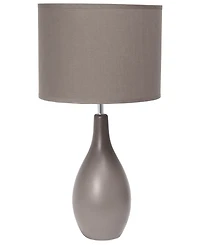 Creekwood Home Essentix 18.11" Traditional Standard Ceramic Dewdrop Table Desk Lamp with Matching Fabric Shade