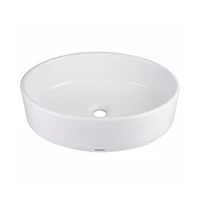 Aquaterior Oval Porcelain Ceramic Bathroom Vessel Sink Basin with Chrome Drain