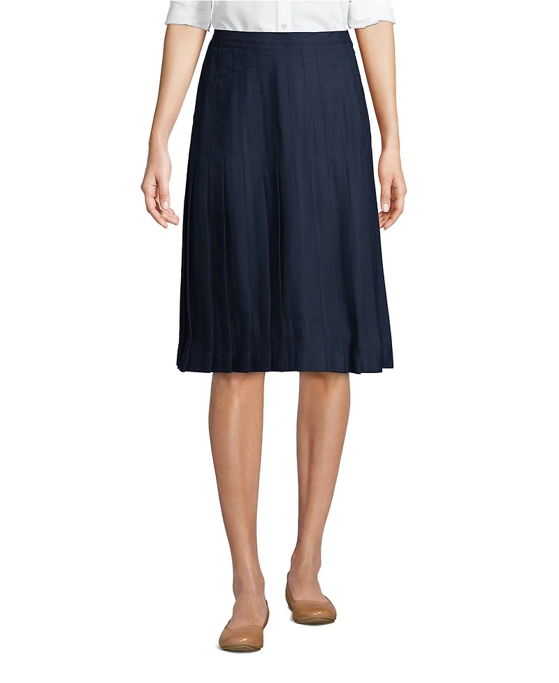 Lands' End Women's Pleated Skirt Below the Knee