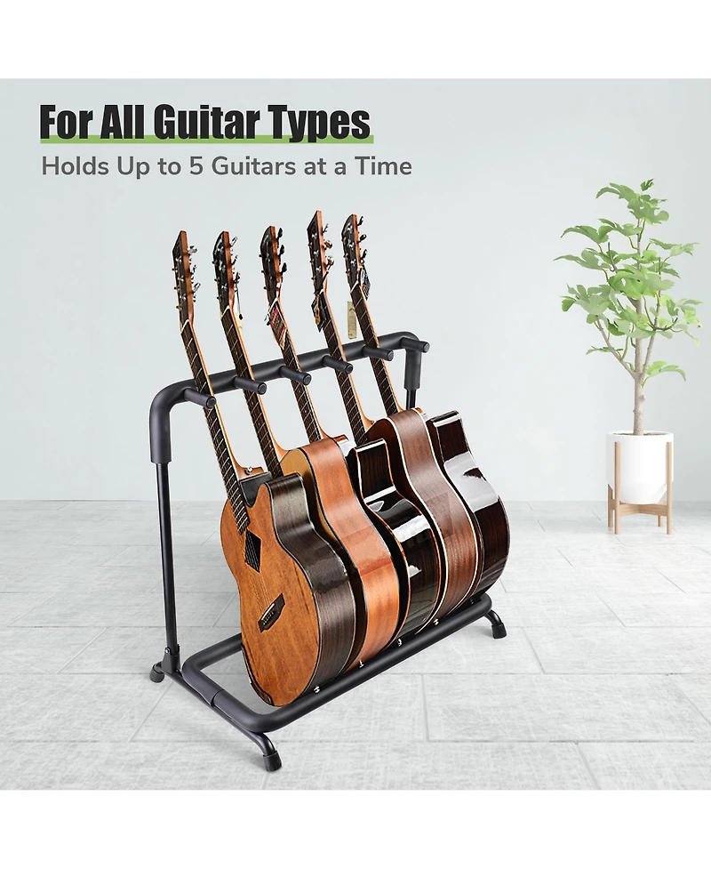 Yescom 5 Five Holder Multi Guitar Folding Stand Band Stage Bass Acoustic Guitar Display Rack