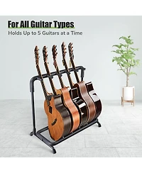 Yescom 5 Five Holder Multi Guitar Folding Stand Band Stage Bass Acoustic Guitar Display Rack
