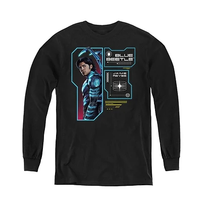 Blue Beetle Youth Data Read Out Long Sleeve Sweatshirt