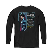Blue Beetle Youth Data Read Out Long Sleeve Sweatshirt