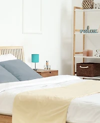 Creekwood Home Nauru 11.81" Traditional Petite Metal Stick Bedside Table Desk Lamp Chrome with Fabric Drum Shade