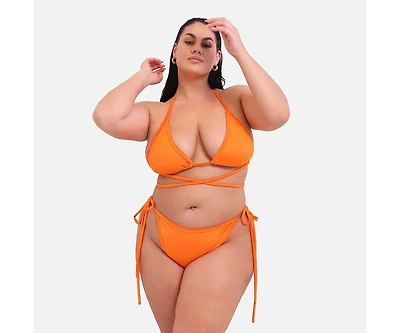 Rebdolls Plus Size Delta Wrap Around String Bikini Top