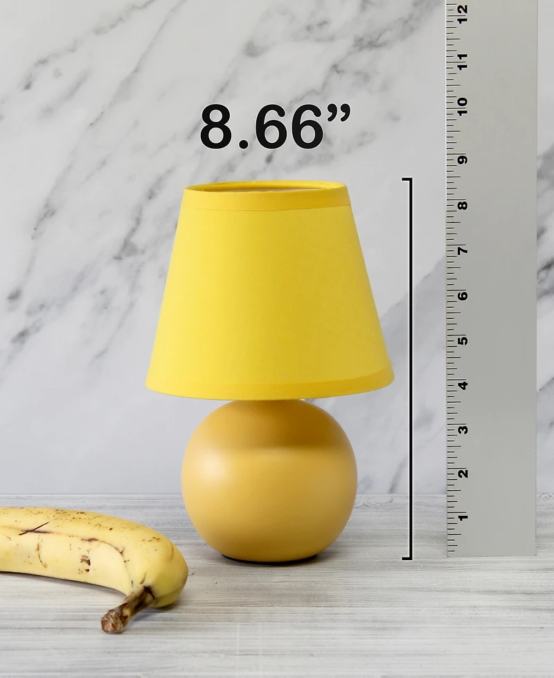 Creekwood Home Nauru 8.66" Traditional Petite Ceramic Orb Bedside Table Desk Lamp with Tapered Drum Fabric Shade
