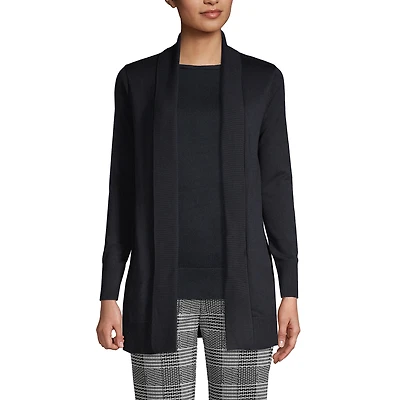 Lands' End Women's Cotton Modal Shawl Collar Cardigan Sweater