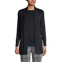 Lands' End Women's Cotton Modal Shawl Collar Cardigan Sweater