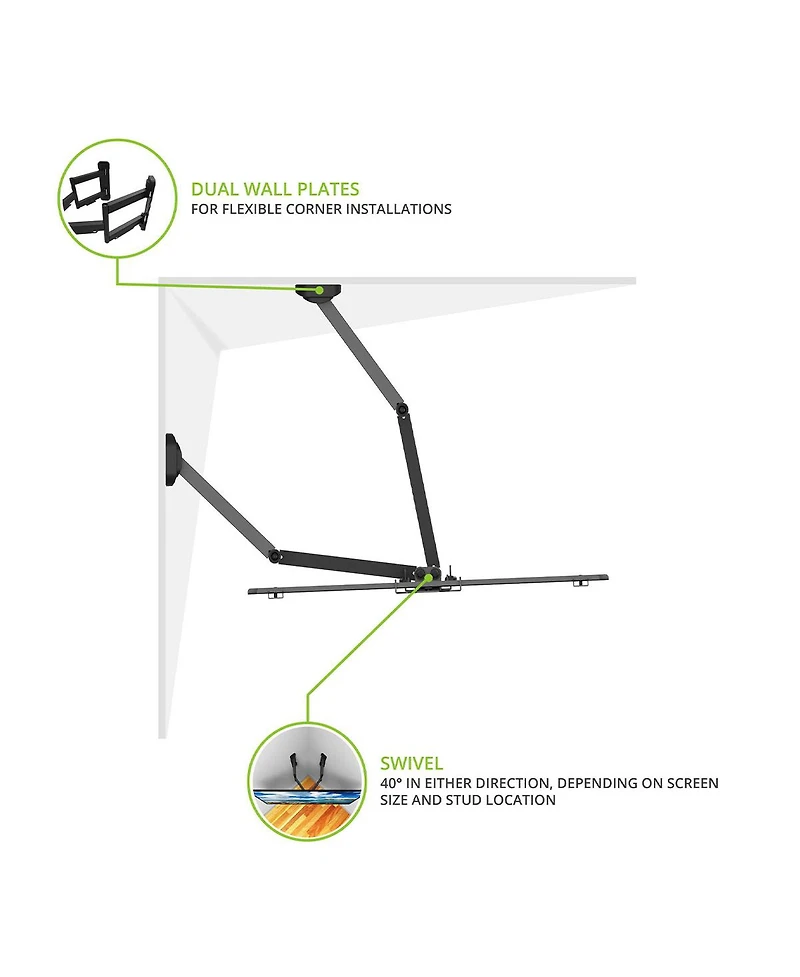 Kanto PDC650 Full Motion Corner Mount for 37" - 70" Tv