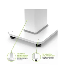 Kanto SX22 22" Tall Fillable Speaker Stands with Isolation Feet