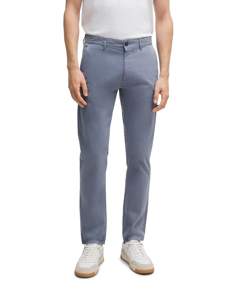 Boss by Hugo Boss Men's Stretch-Cotton Satin Slim-Fit Chinos