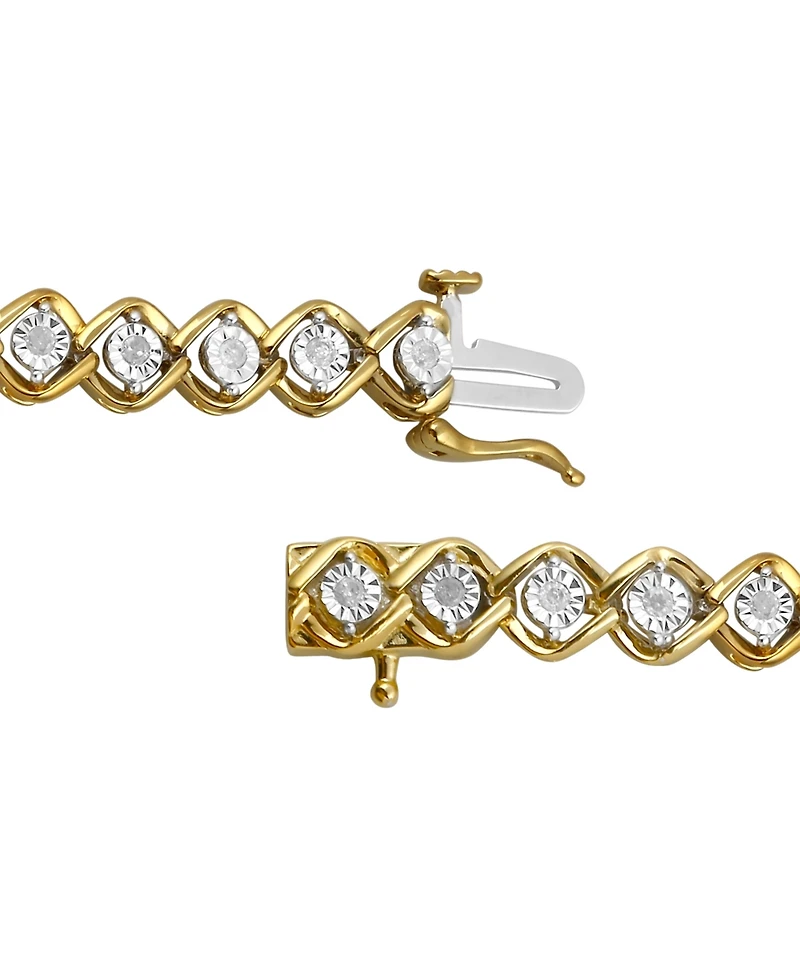 Diamond Open Link Tennis Bracelet (1/2 ct. t.w.) in Sterling Silver or Gold-Plated Sterling Silver