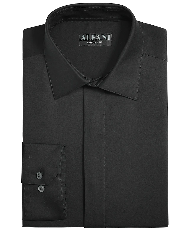 macys mens black dress shirt Alfani Men's Black Dress Shirts