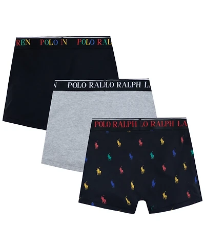 Polo Ralph Lauren Big Boys Cotton Stretch Boxer Briefs 3-Pack