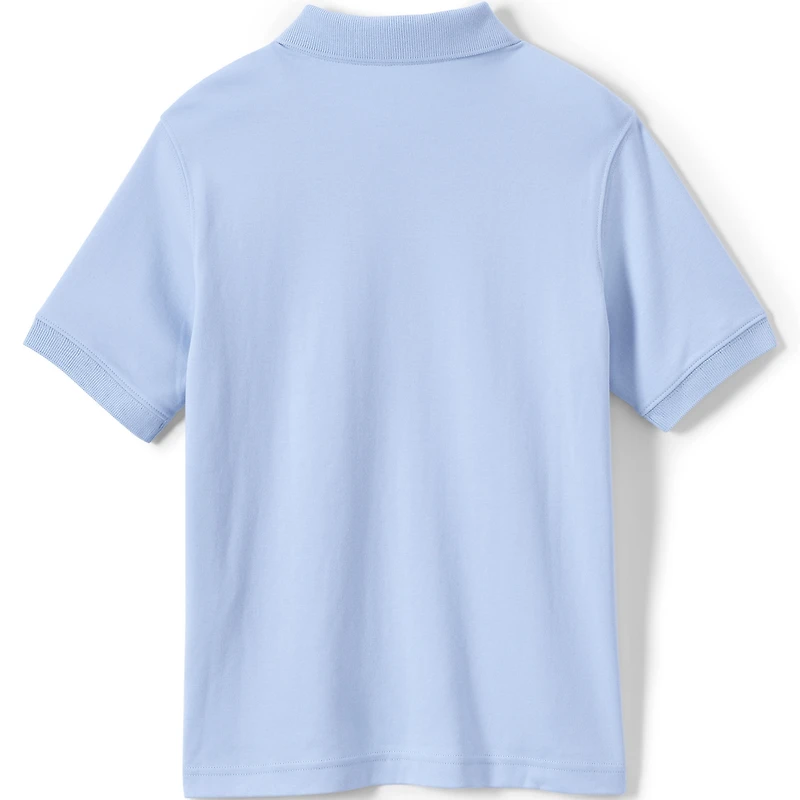 Lands' End Big Boys Husky Short Sleeve Interlock Polo Shirt