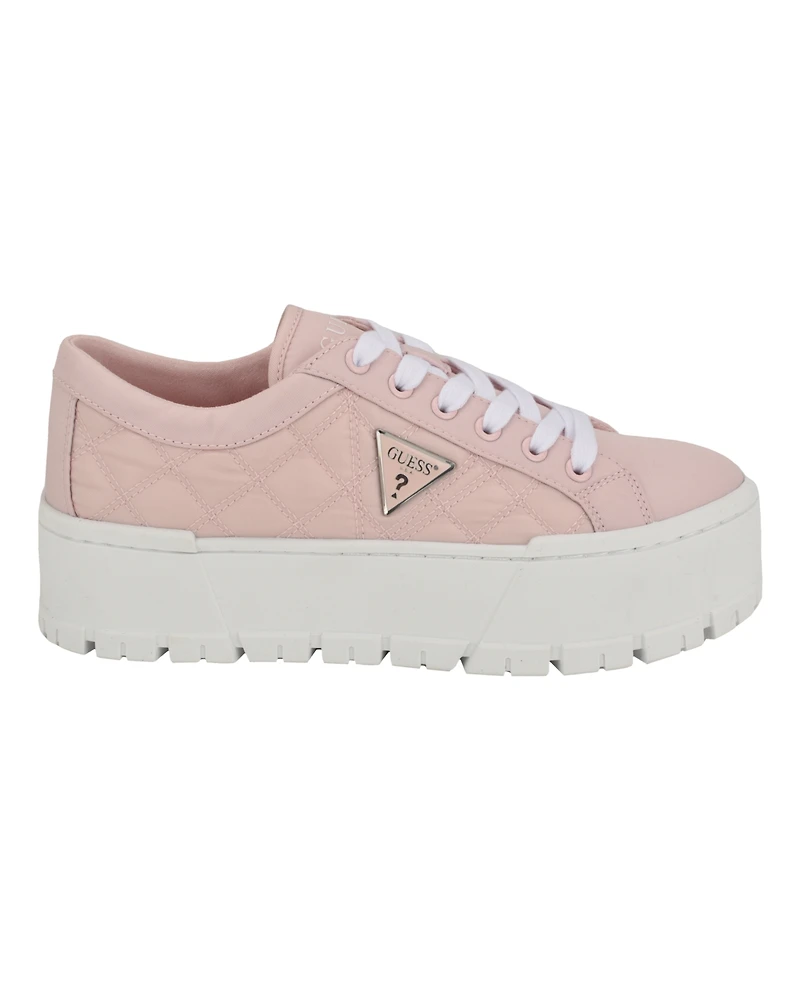 Guess Women's Tesie Tread Bottom Platform Lace Up Sneakers