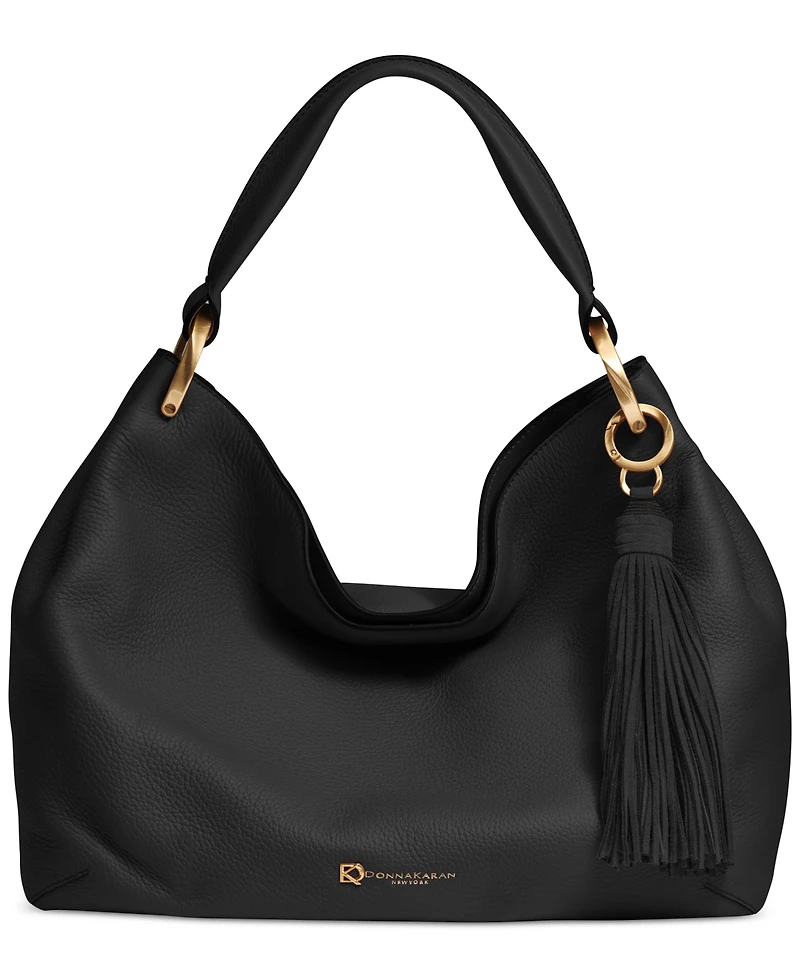 Donna Karan New York Glenwood Leather Shoulder with Tassel Detail