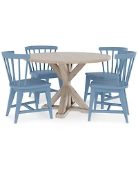 Catriona 5pc Dining Set (Round Table & 4 Wood Side Chairs)