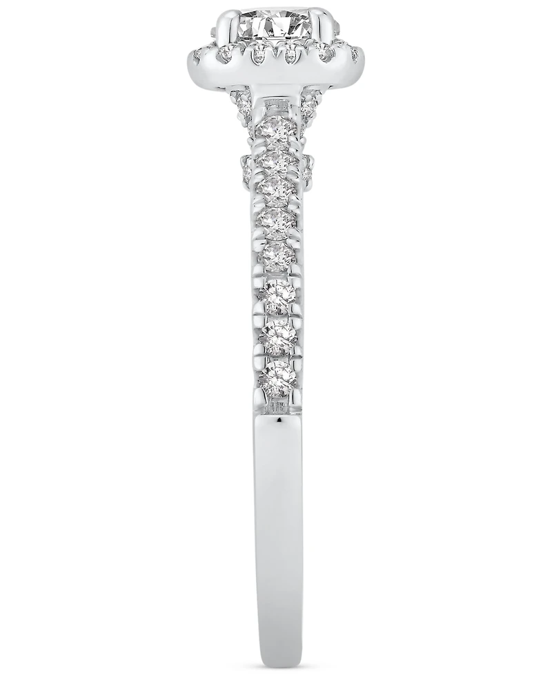 Diamond Halo Engagement Ring (3/4 ct. t.w.) in 14k White Gold