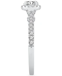 Diamond Halo Engagement Ring (3/4 ct. t.w.) in 14k White Gold