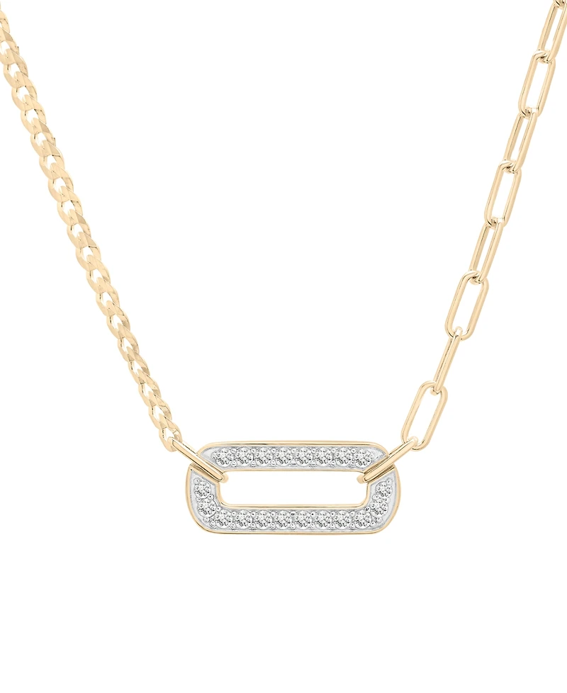 Audrey by Aurate Diamond Two-Chain Link 18" Pendant Necklace (3/4 ct. t.w.) in Gold Vermeil, Created for Macy's