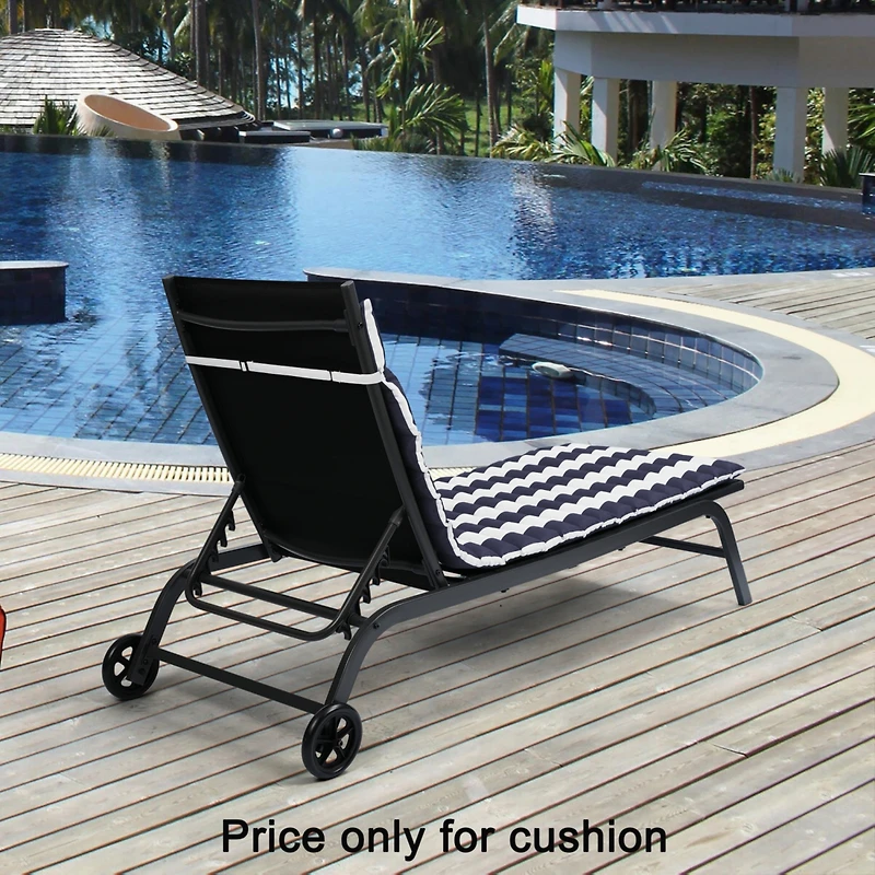 Streamdale Blue and White Lounge Chair Replacement Cushions Set