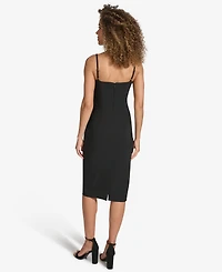 Siena Women's Embellished-Strap Midi A-Line Dress