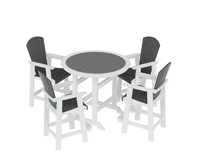 Streamdale 5-Piece Outdoor Bar Table & Chairs Set with Adirondack Chairs